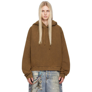 Oversize 400GSM algodón polar Sudadera con capucha mujer francés Terry Crop Boxy pulóver sudadera bordada Vintage ácido lavado estilo Sudadera con capucha - Product Image 1