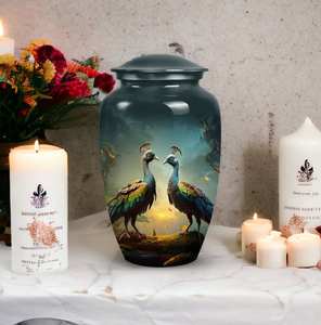 Peacock Urn <b>for</b> Adults <b>Ashes</b> Twin Memorial <b>for</b> Human <b>Ashes</b> Elegant Birds Urn Decorative Funeral Mystical Forest Urn - Product Image 6