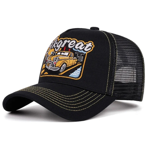 หมวกแก๊ปทรูคเกอร์สไตล์สตรีทสำหรับผู้ชายหมวกแก๊ปตาข่ายระบายอากาศได้ดีหมวกเบสบอลกลางแจ้งแบบลำลองใส่สบาย - Product Image 3