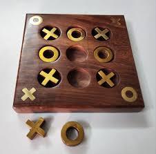 Nouveau design en bois fait à la main zéro jeu de croix look classique en bois tic tac toe jeu - Product Image 4
