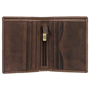 Portefeuille en cuir véritable fait à la main pour hommes, organisateur multi-cartes avec fonction RFID broderie décoration fermeture pliante - Product Image 4