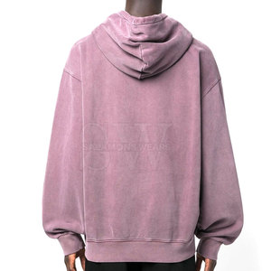 Sudaderas con capucha de mezcla de algodón con lavado ácido para hombre, diseño elegante y lavado, perfectas para atuendos casuales y looks urbanos. - Product Image 2