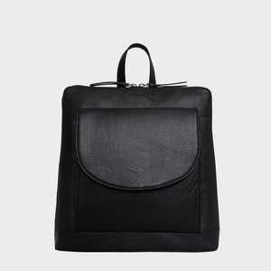 Premium Quality Genuine Leather <b>Backpack</b> Vintage Style with Two-Way Zip Top <b>Black</b>-Geometric Pattern Direct Top Indian Supplier - Product Image 4