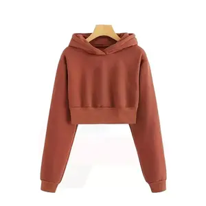 Sudadera con capucha Superior regular de gran tamaño de algodón forrado Vintage con logotipo personalizado para mujer ropa larga de invierno para adultos de talla grande - Product Image 6