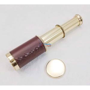 Télescope Pirate polonais en laiton vintage avec poignée en cuir Télescope Spyglass Navigation maritime pour la chasse et l'observation des oiseaux - Product Image 6