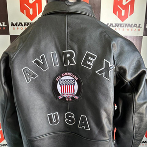 Chaqueta Avirex de Cuero de Cordero Negro para Hombre, Forro Cálido y Cierre de Cremallera, Elegante Cuello Camisero, Chaquetas de Cuero Avirex de Invierno - Product Image 5