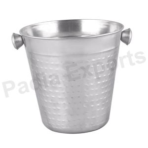 Elegante enfriador de bebidas de metal con cubo de vino plateado para bares y fiestas - Product Image 1