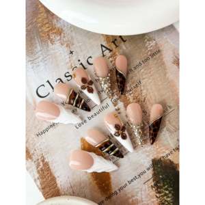 Unghie Finte Effetto Tartaruga Vellutata, Design Elegante per Nail Art con Finitura Vellutata Premium - Product Image 3