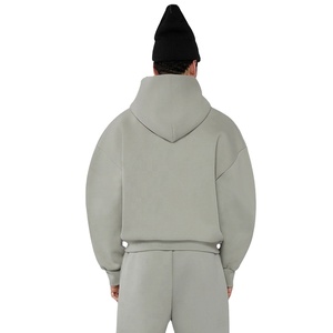 Sweat à capuche zippé surdimensionné avec logo personnalisé pour hommes Design de style en coton éponge française 500gsm col à capuche épais taille XL - Product Image 4