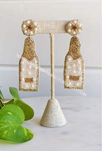 Pendientes de Botón Modernos para Mujer con Diseño Artístico de Bordado con Cuentas, Color Personalizado para un Look Chic - Product Image 4