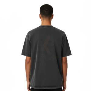 Venta al por Mayor 2026 Nuevo de Alta Calidad con Impresión de Logotipo, Talla Grande, 120 Gramos, 100% Algodón, Tejido de Punto, Lavado Ácido, Transpirable, Holgado, para Hombre, Color Sólido - Product Image 4