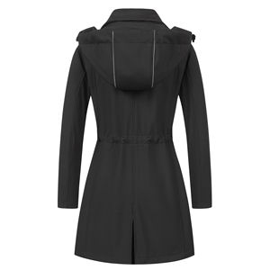 เสื้อโค้ทขนสัตว์เทียมแบบหนาของผู้หญิงเสื้อโค้ทแขนยาวมีฮู้ดคอมีซิปเสื้อพาร์เก็ทอบอุ่นๆพร้อมดีไซน์ OEM - Product Image 3