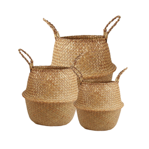 PANIER DE SEAGRASS exporté du Vietnam: Pots de plantes à fleurs naturelles panier de rangement en osier tissé en paille personnalisation - Product Image 1