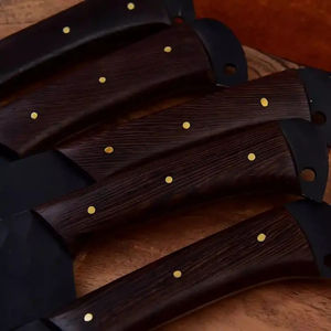 Burraq Professional 5 PCS Carbon Steel Chef <b>Knife</b> Set Wood Handle Eco-Friendly Dishwasher <b>Safe</b> Ambidextrous Modern Customizable - Product Image 5