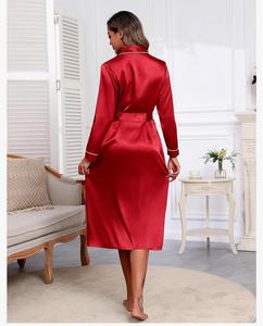 Ekouaer Peignoir en satin pour femme manches longues doux et léger vêtements de nuit longueur au sol demoiselle d'honneur fête de mariage naturel - Product Image 5