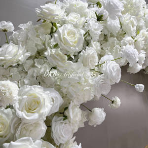 Eventi di nozze bianco fiore arco di seta Runner fiore matrimonio sfondo romantico fiori artificiali decorazione matrimonio - Product Image 5