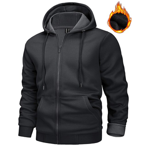 Sweat-shirts à capuche pour hommes en coton 100% de haute qualité, style streetwear personnalisé, avec fermeture à glissière en alliage, lavage à l'acide, lourds - Product Image 1