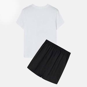 Conjunto Deportivo Informal de Verano para Hombre, Estampado, de Dos Piezas, 100% Algodón, Secado Rápido, Camiseta Holgada y Pantalones Cortos para Adultos - Product Image 2
