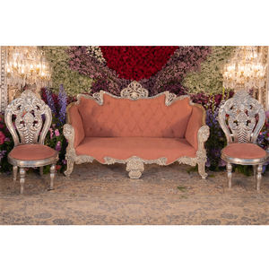 Elegante Juego de Sofás Plateados Tallados para Recepción de Boda, Muebles para Recepción de Boda India, Exportador de Muebles para Boda en EE. UU. - Product Image 1