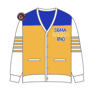 Sigma Gamma Rho Soror Embroidery Women Acrylic Cardigans | SGRho Sorority Embroidered Ladies Custom Style Cardigan <b>Sweater</b> - Product Image 2