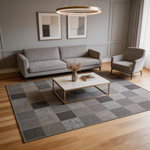 Tappeto Patchwork in Polipropilene Durevole e Leggero, Realizzato a Macchina, Resistente alle Macchie, con Base Antiscivolo per Uso Interno/Esterno, Patio - Product Image 1