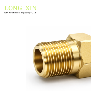 ข้อต่อเร็วแบบเกลียวตัวผู้ LONGXIN ทองเหลือง BSPT R1inch-11 หัวหกเหลี่ยม 41 มม. ยาว 73 มม. พร้อมซีลปิดผนึก สำหรับระบบไฮดรอลิก/ลม รุ่น JTSP-100PM - Product Image 2