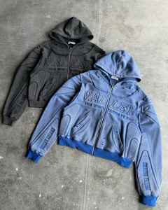 เสื้อฮู้ดแบบมีซิปปักแนวสตรีทสำหรับทุกเพศเสื้อขนแกะ450GSM ผ้าฝ้ายสินค้าขายดี - Product Image 3