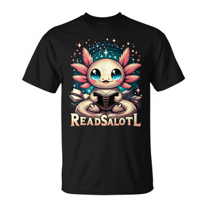 T-shirt per amanti dei libri Axolotl, T-shirt promozionale per lettori appassionati di lettura - Product Image 3