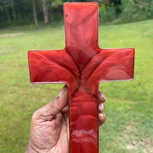 Resin Epoxy Church Cross Cutout with Smooth Edges and Vibrant colors High Quality - Product Image 1