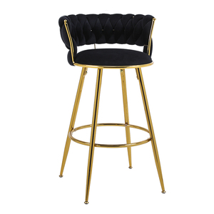 Sedia moderna da cucina in velluto a mano <span class=keywords><strong>con</strong></span> poggiapiedi in oro per sala da pranzo a casa Bar camera da letto dell'hotel - Product Image 3