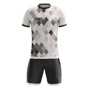 Dernier design, nouvelle arrivée, ensembles d'uniformes de football rayés, vêtements de sport pour adultes, 100% polyester, impression numérique, couleur personnalisée, nom de l'équipe - Product Image 6