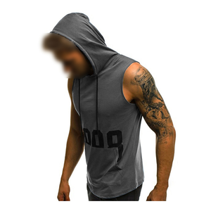 High Quality <b>Men's</b> <b>Sleeveless</b> Gym <b>Hoodie</b> Unique New Style with Custom Logo for Summer Low Price Made in Pakistan - Product Image 3