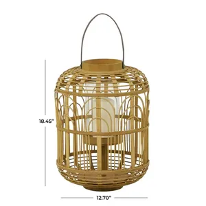 New Model Eco-Friendly Bamboo <b>Rattan</b> <b>Lantern</b> Handmade Easter Europe Style Decorative Candle Holders Vietnam Home Living Room - Product Image 6