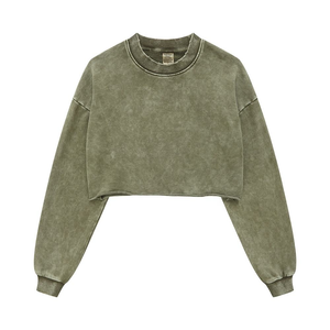 Camisetas para mujer, camisetas cortas, Tops cortos para mujer, ropa en blanco de verano, Camiseta corta de gran tamaño con lavado ácido de algodón 100% para mujer - Product Image 1