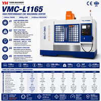 Centre d'usinage vertical CNC VMC-L1165, déplacement axial de 1100 mm, BT40, 8000 tr/min, 24T, fraiseuse CNC