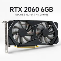 Nouvelle carte graphique de jeu XHVGA RTX 2060 6 Go GDDR6 192 bits à double ventilateur 4K pour ordinateur de bureau PCI Express 16 nm 14000 MHz 1365 MHz