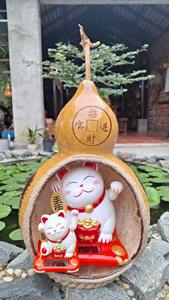 น้ำเต้าแกะสลักสำหรับตกแต่งขายดี: โอบกอดเสน่ห์จากธรรมชาติและงานฝีมือของช่างฝีมือวางจำหน่ายแล้ว! -ดอกบัวสีน้ำเงิน - Product Image 4