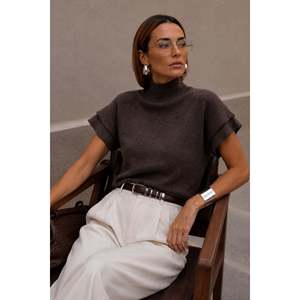 เสื้อคลุม Balikci Yaka แบบมีลายละเอียด - สีน้ำตาล - สีน้ำตาล - Product Image 1