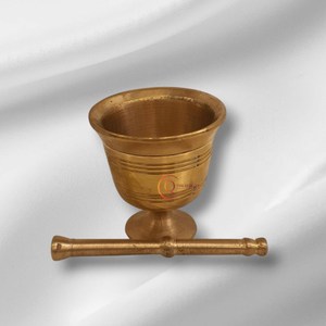 ครกโลหะทองเหลืองสำเร็จรูปสีทองสำหรับเครื่องบดเครื่องเทศในครัวเครื่องบดสมุนไพร & เครื่องบดยา/เครื่องบดใช้ครก & สาก - Product Image 4