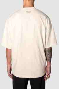 Logo personnalisé Designer T-Shirt oversize pour hommes 100% coton tricoté blanc Gym Workout couleur T-Shirt imprimé coupe ample Style formel - Product Image 4