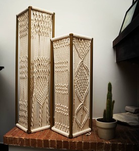 Lámpara de Araña de Macramé Orgánica Natural, Cable de Algodón Hecho a Mano, Estilo Bohemio Rojo, Cableado Decorativo de Alta Calidad AH, Decoración para el Hogar - Product Image 6