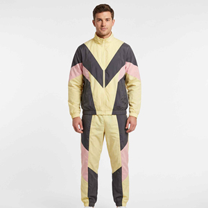 Survêtement unisexe en nylon avec empiècements, noir et gris, coupe-vent sportif à manches longues avec fermeture éclair et poches latérales, idéal pour l'été - Product Image 5