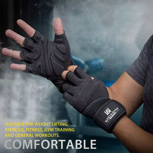 Gants d'haltérophilie personnalisés en gros Gants de gymnastique avec enveloppe de soutien du poignet Gants d'entraînement et de fitness unisexes réglables - Product Image 4