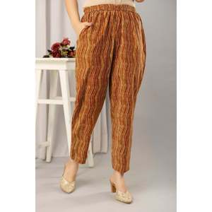 Kurta et pantalon en coton pur marron imprimé pour femme, modèle Banarasi, vêtements ethniques indiens, broderie, sari, choli, salwar pour les festivals - Product Image 6