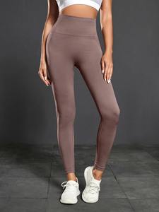 Custom Logo Women's New Style Fashionable High-Waist Gym Workout Yoga <b>Leggings</b> Casual Seamless Cotton/Bamboo Fiber - Product Image 5