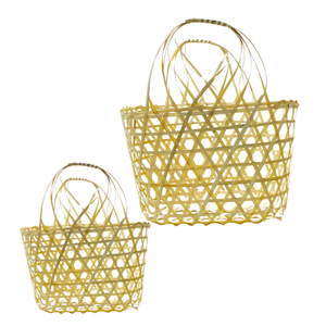 CESTA DE REGALO DE BAMBÚ Ecológica con Asas o Embalaje Ecológico Personalizable para Uso Corporativo y Personal Decoración del Hogar - Product Image 1