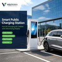 Station de recharge commerciale pour véhicules électriques DC Série KC 60kW à 360kW, double pistolets de charge, écran 43 pouces, IP54 pour parkings publics