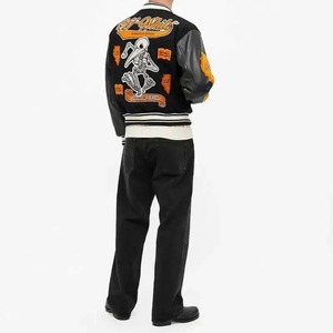 Parche bordado con logotipo personalizado de alta calidad, soporte de punto lavado, estilo universitario de béisbol, transpirable, informal, de invierno, talla Bomber para hombre - Product Image 2