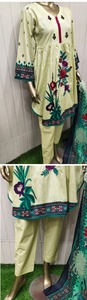 Ladies High Quality Faisalabad Lawn Suits Wholesale Readymade Kameez Shalwar <b>Lace</b> Decorated Plus Size Readymade Shalwar Kameez - Product Image 3