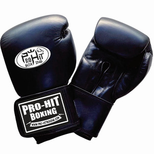 Ropa de entrenamiento Guantes de boxeo ganadores negros personalizables Cuero genuino de alta calidad para Artes Marciales Cuero genuino de alta calidad - Product Image 3